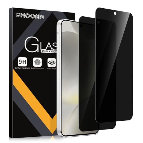 Phoona Sichtschutz Schutzfolie für Samsung Galaxy S24 5G, 2 Stück Anti Spy Displayschutzfolie, Privatsphäre Sichtschutzfolie 9H Härte Gehärtetes Glas Blasenfrei Privacy Folie von Phoona