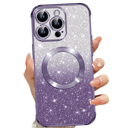 Phoona für iPhone 13 Pro Hülle, Magnetisch Handyhülle Kompatibel mit MagSafe, Keine Vergilbung, Kratzfeste, Ganzkörperschutz Glitzer Hülle für iPhone 13 Pro Mit 2 Schutzfolie, Lila Phoona für iPhone 13 Pro Hülle, Magnetisch Handyhülle Kompatibel mit MagSafe, Keine Vergilbung, Kratzfeste, Ganzkörperschutz Glitzer Hülle für iPhone 13 Pro Mit 2 Schutzfolie, Lila von Phoona