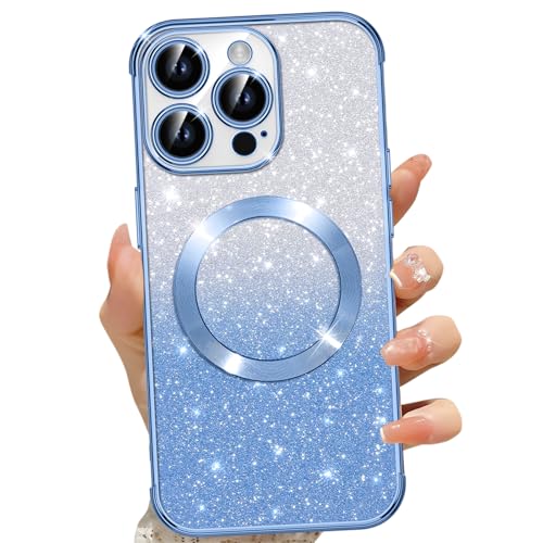 Phoona für iPhone 16 Pro 6,3" Hülle, Magnetisch Handyhülle Kompatibel mit MagSafe, Keine Vergilbung, Kratzfeste, Ganzkörperschutz Glitzer Hülle für iPhone 16 Pro Mit 2 Schutzfolie, Blau Phoona für iPhone 16 Pro 6,3" Hülle, Magnetisch Handyhülle Kompatibel mit MagSafe, Keine Vergilbung, Kratzfeste, Ganzkörperschutz Glitzer Hülle für iPhone 16 Pro Mit 2 Schutzfolie, Blau von Phoona