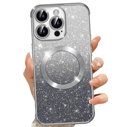 Phoona für iPhone 16 Pro Max 6,9" Hülle, Magnetisch Handyhülle Kompatibel mit MagSafe, Keine Vergilbung, Kratzfeste, Ganzkörperschutz Glitzer Hülle für iPhone 16 Pro Max Mit 2 Schutzfolie, Schwarz Phoona für iPhone 16 Pro Max 6,9" Hülle, Magnetisch Handyhülle Kompatibel mit MagSafe, Keine Vergilbung, Kratzfeste, Ganzkörperschutz Glitzer Hülle für iPhone 16 Pro Max Mit 2 Schutzfolie, Schwarz von Phoona