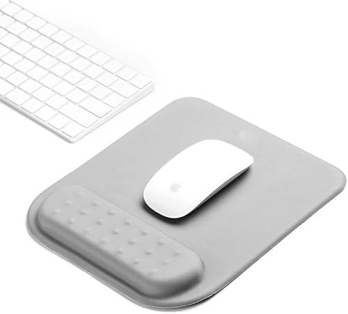 Mauspad mit Handballenauflage, ergonomisches Gaming-Mauspad mit Memory-Schaum-Handballenauflage, rutschfeste Gummiunterseite, geeignet für Büro und Zuhause (Grau) von Phoraego