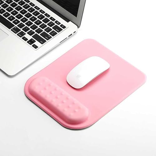 Mauspad mit Handballenauflage, ergonomisches Gaming-Mauspad mit Memory-Schaum-Handballenauflage, rutschfeste Gummiunterseite, geeignet für Büro und Zuhause (Rosa) von Phoraego