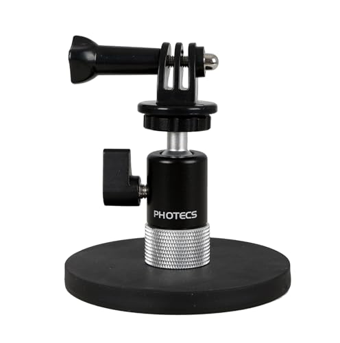 Photecs® Magnet-Halterung mit Stativkopf PMH-S2 (88mm) f. Kamera, sehr starker Halt durch großflächigen Neodym-Magneten, für Action Cam/GoPro, iPad, iPhone etc. von Photecs