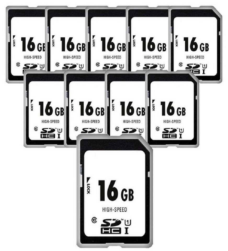 Photo Porst 10 x 1A PHOTO PORST High-Speed 16 GB SDHC-Karte Class 10 Speicherkarte (16 GB) von Photo Porst