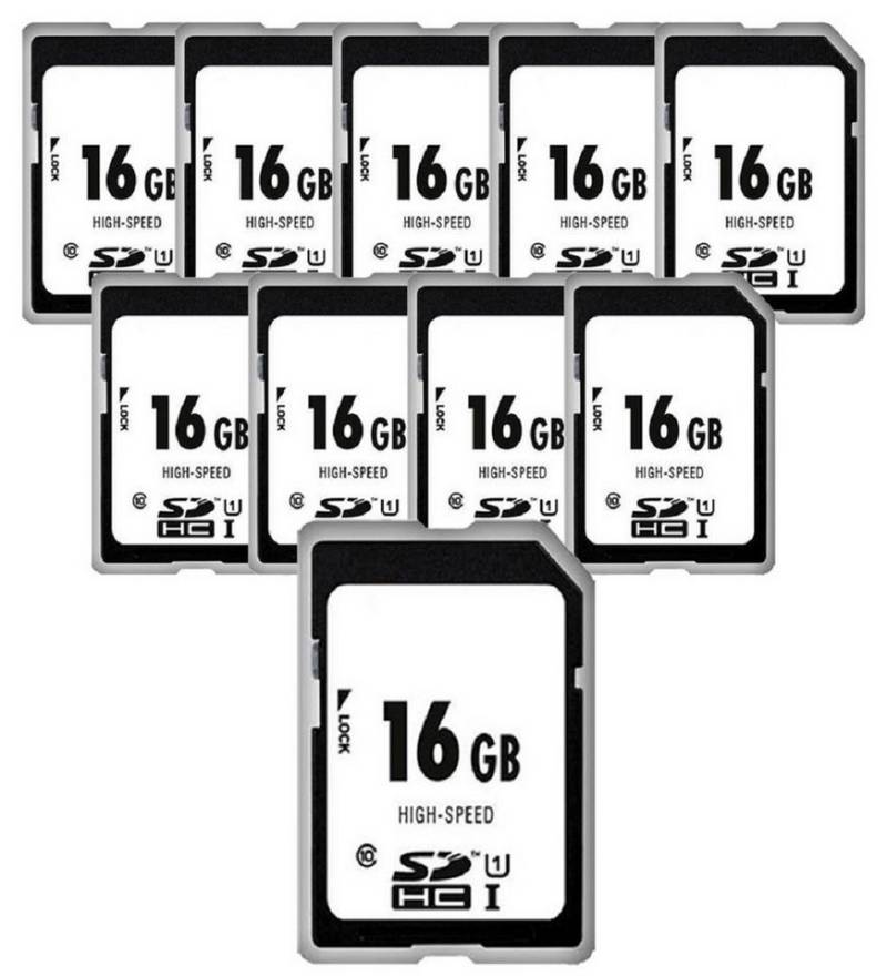 Photo Porst 10 x 1A PHOTO PORST High-Speed 16 GB SDHC-Karte Class 10 Speicherkarte (16 GB) von Photo Porst