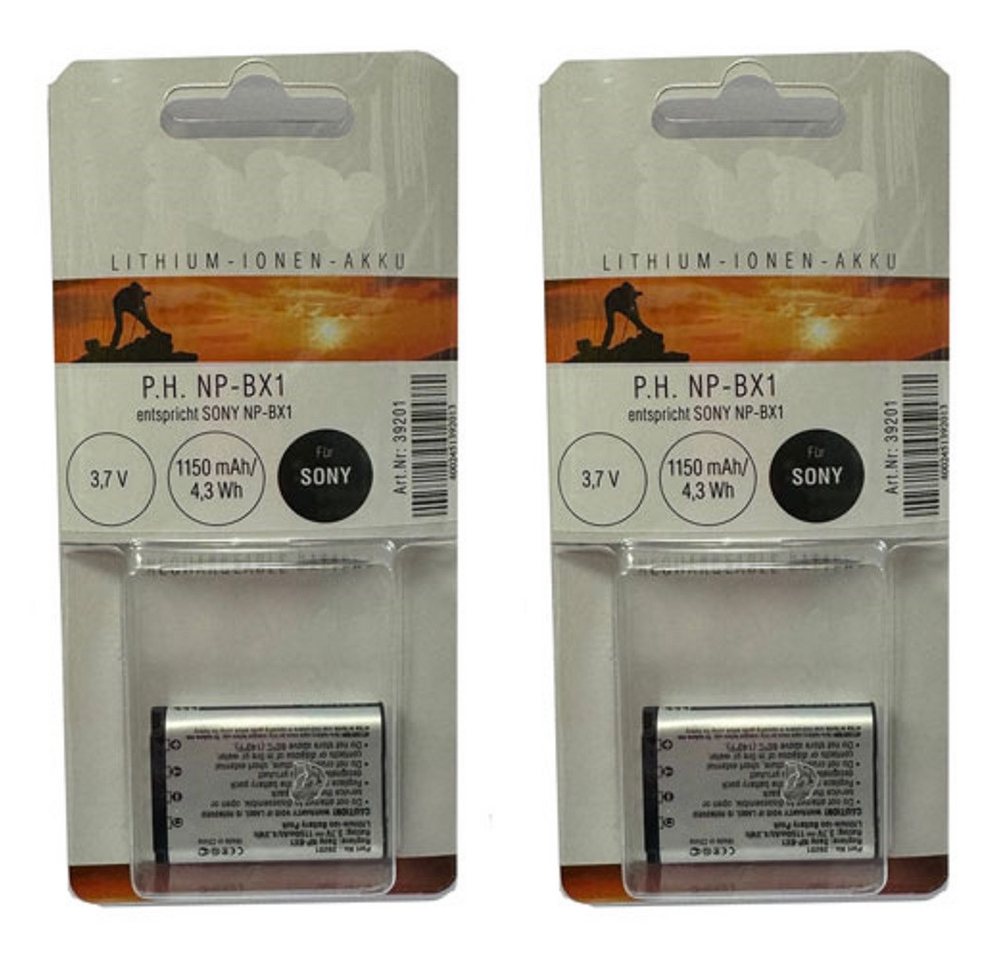 Photo Porst 2x Akku Replace Akku NP-BX1 passend für Sony HX90,HX60,WX350 Kamera-Akku Photo Porst 2x Akku Replace Akku NP-BX1 passend für Sony HX90,HX60,WX350 Kamera-Akku von Photo Porst