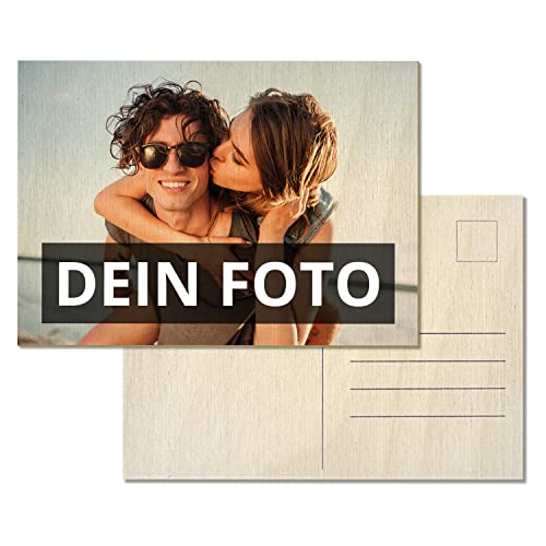 PhotoFancy® - Personalisierte Holzpostkarte mit eigenem Foto - Grußkarte aus Holz gestalten von PhotoFancy