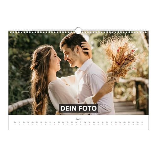 PhotoFancy® - Personalisierter Wandkalender 2024 mit eigenen Fotos - Fotokalender mit eigenen Bildern selbst gestalten - DIN A5 oder DIN A4 - Querformat von PhotoFancy