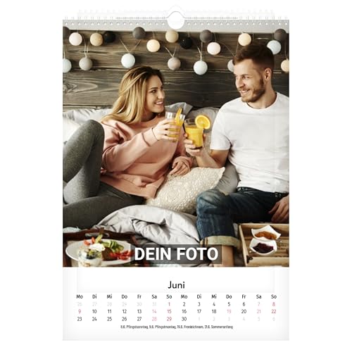 PhotoFancy® - Personalisierter Wandkalender 2026 mit eigenen Fotos - Fotokalender mit eigenen Bildern selbst gestalten - DIN A5 und DIN A4 - Hochformat von PhotoFancy