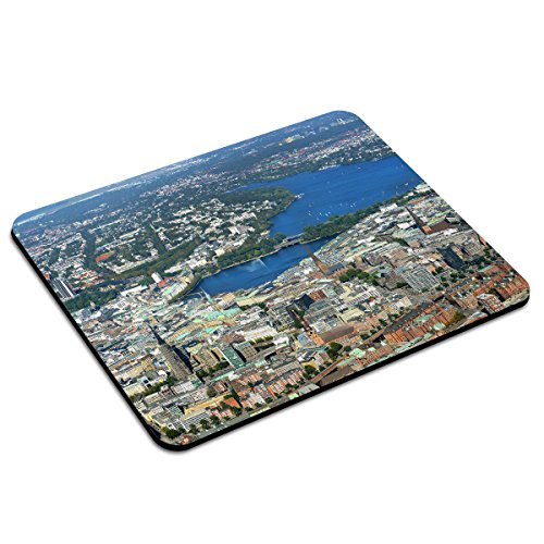 PhotoFancy - Mousepad Hamburg - Städte-Mauspad mit Motiv Luftbild über Hamburg und den Innen- und Außenalster von PhotoFancy