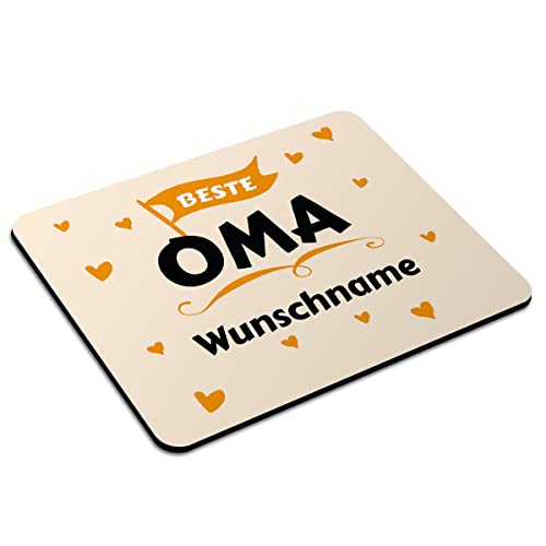 PhotoFancy Mousepad mit Namen personalisiert - Mauspad mit eigenem Text oder Namen gestalten (24 x 19, Beste Oma) von PhotoFancy