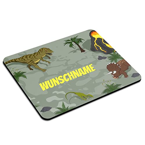 PhotoFancy Mousepad mit Namen personalisiert - Mauspad mit eigenem Text oder Namen gestalten (24 x 19, Dinos) von PhotoFancy