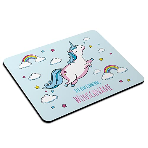 PhotoFancy Mousepad mit Namen personalisiert - Mauspad mit eigenem Text oder Namen gestalten (24 x 19, Einhorn) von PhotoFancy