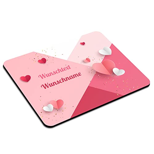 PhotoFancy Mousepad mit Namen personalisiert - Mauspad mit eigenem Text oder Namen gestalten (24 x 19, Liebe) von PhotoFancy