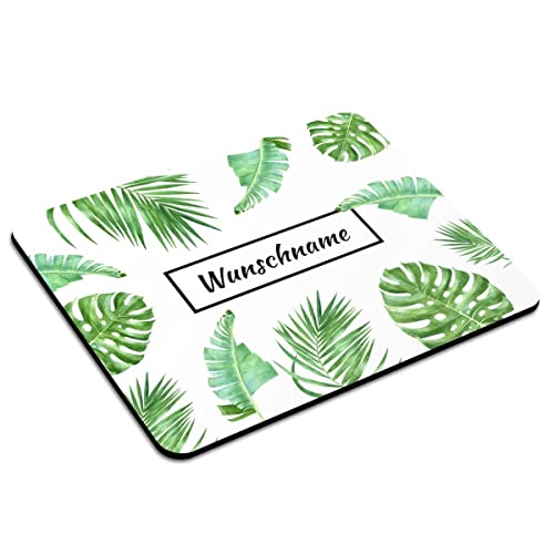 PhotoFancy Mousepad mit Namen personalisiert - Mauspad mit eigenem Text oder Namen gestalten (24 x 19, Palmen) von PhotoFancy