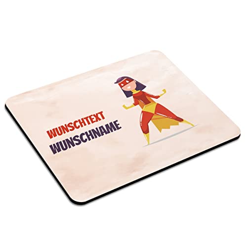 PhotoFancy Mousepad mit Namen personalisiert - Mauspad mit eigenem Text oder Namen gestalten (24 x 19, Super-Mama) von PhotoFancy