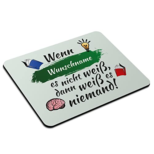 PhotoFancy Mousepad mit Namen personalisiert - Mauspad mit eigenem Text oder Namen gestalten (24 x 19, Wissen) von PhotoFancy