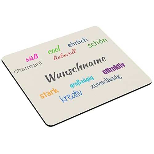 PhotoFancy Mousepad mit Namen personalisiert - Mauspad mit eigenem Text oder Namen gestalten (32 x 27, Positive Eigenschaften) von PhotoFancy