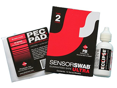 Basis-Kit Reinigung Sensor Typ 2 (17 mm) mit Sensor Swab, Eclipse und pecpad von Photographic Solutions