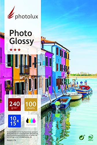 Papier für Epson EcoTank - Photolux Photo Glossy Cast Coated 240gsm 10x15 100 Blatt von Photolux