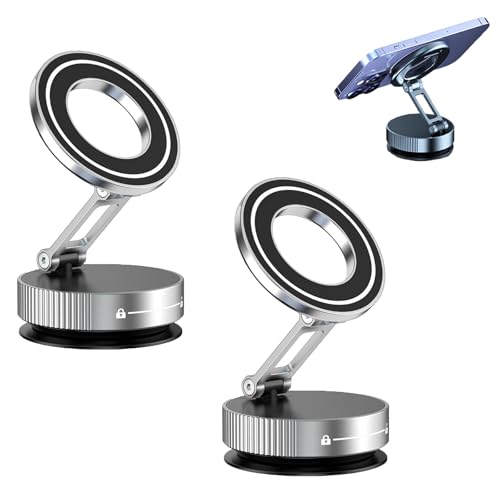 Magnetic Holder New King 2025, Vacuum Magnetic Car Phone Holder, [360° Adjustable] Universal for All Phones (2 Silber) von Phqenzap