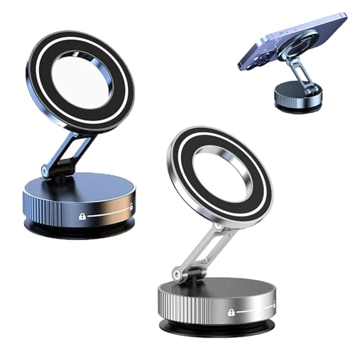 Magnetic Holder New King 2025, Vacuum Magnetic Car Phone Holder, [360° Adjustable] Universal for All Phones (Schwarz + Silber) von Phqenzap