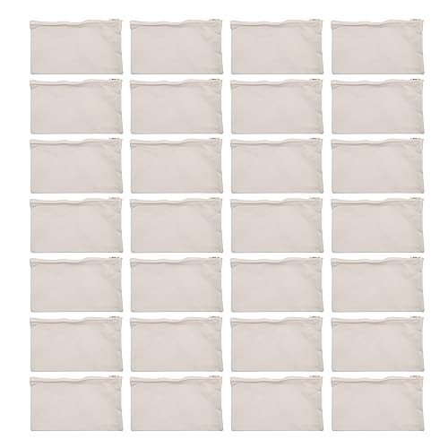 40 StüCk Leinwand Bleistift Beutel ReißVerschluss Make-Up Blank DIY Mehr Zweck Toilettenartikel StationäRe Aufbewahrungs Beutel (Beige) von Phyachelo