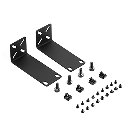 PhyinLan Rack Mount Kit, verstellbare Rack-Halterungen für Netgear, Cisco, D-Link, TRENDnet und HP-Produkte, Befestigung von 10,6-Zoll Breiten bis 19-Zoll-Geräten, Verstellbarer Lochabstand 14-30mm von PhyinLan