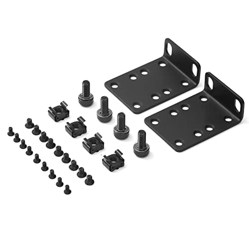 PhyinLan Rack Mount Kit 19 Zoll Large Compatibility Rack Ears für Cisco, D-Link, Dell PowerConnect, HP V1910, Linksys und NETGEAR Switches von PhyinLan