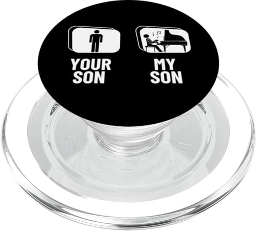 Dein Sohn, mein Sohn, Klavier, Papa, Mama, Mutter, Lustiger Pianist PopSockets PopGrip für MagSafe Dein Sohn, mein Sohn, Klavier, Papa, Mama, Mutter, Lustiger Pianist PopSockets PopGrip für MagSafe von Pianist Gifts For Men And Piano Player