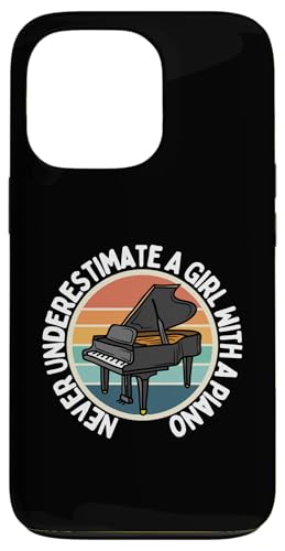 Unterschätze niemals ein Mädchen mit einem Klavier Lustige Pianistin Hülle für iPhone 13 Pro von Pianist Gifts For Men And Piano Player