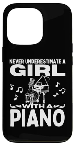 Unterschätze niemals ein Mädchen mit einem Klavier Lustige Pianistin Hülle für iPhone 13 Pro von Pianist Gifts For Men And Piano Player