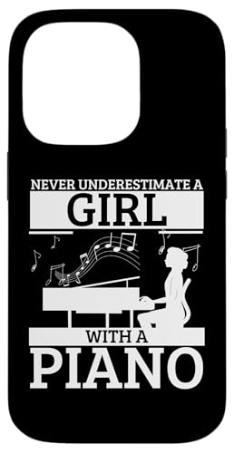 Unterschätze niemals ein Mädchen mit einem Klavier Lustige Pianistin Hülle für iPhone 14 Pro von Pianist Gifts For Men And Piano Player