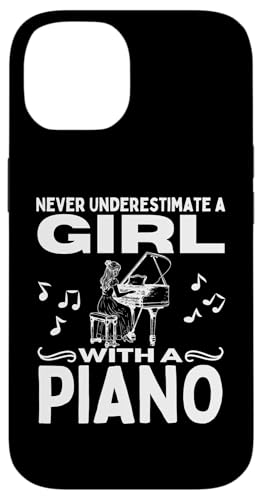 Unterschätze niemals ein Mädchen mit einem Klavier Lustige Pianistin Hülle für iPhone 14 von Pianist Gifts For Men And Piano Player