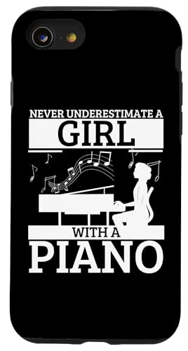 Unterschätze niemals ein Mädchen mit einem Klavier Lustige Pianistin Hülle für iPhone SE (2020) / 7 / 8 von Pianist Gifts For Men And Piano Player