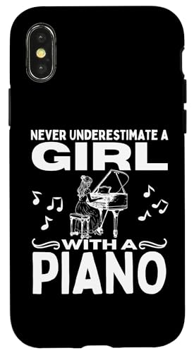 Unterschätze niemals ein Mädchen mit einem Klavier Lustige Pianistin Hülle für iPhone X/XS von Pianist Gifts For Men And Piano Player