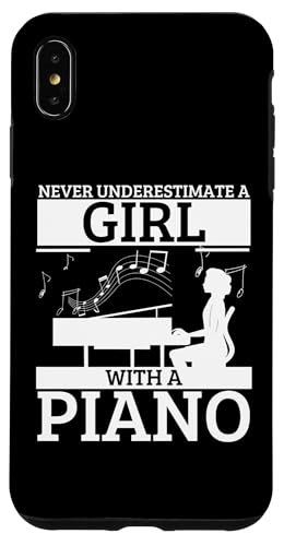 Unterschätze niemals ein Mädchen mit einem Klavier Lustige Pianistin Hülle für iPhone XS Max von Pianist Gifts For Men And Piano Player