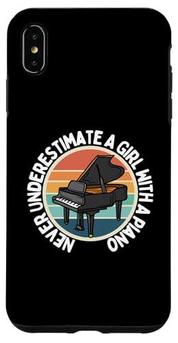 Unterschätze niemals ein Mädchen mit einem Klavier Lustige Pianistin Hülle für iPhone XS Max von Pianist Gifts For Men And Piano Player