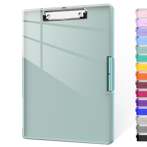 Piasoenc Klemmbrett mit Aufbewahrung, Klemmbretter mit 2 Aufbewahrungsboxen und A4-Papierordner, klare, trocken abwischbare Oberfläche, strapazierfähiger Kunststoff, Folio & seitliche Öffnung. Piasoenc Klemmbrett mit Aufbewahrung, Klemmbretter mit 2 Aufbewahrungsboxen und A4-Papierordner, klare, trocken abwischbare Oberfläche, strapazierfähiger Kunststoff, Folio & seitliche Öffnung. von Piasoenc