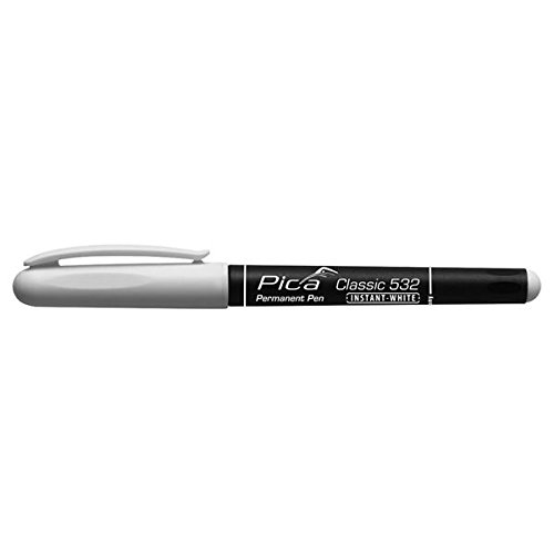 PICA 532/52 Permanent-Stifte, 1-2 mm, runde Spitze, Weiß, 12 Stück von Pica