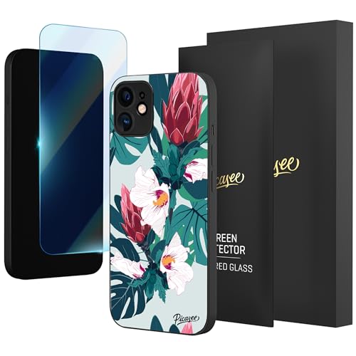 PICASEE Ultimate für iPhone 14 Pro Hülle [Technologie mit geprüftem Fallschutz 5m+] Hülle iPhone 14 Pro Stoßfest Kratzfest Handyhülle iPhone 14 Pro Case, Panzerfolie Gratis - Rhododendron von Picasee