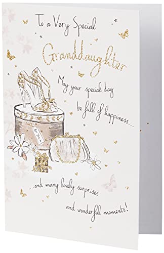 Piccadilly Greetings Group Ltd Geburtstagskarte für Großtochter, glitzernd, 17,8 x 12,7 cm, Weiß von Piccadilly Greetings Group Ltd