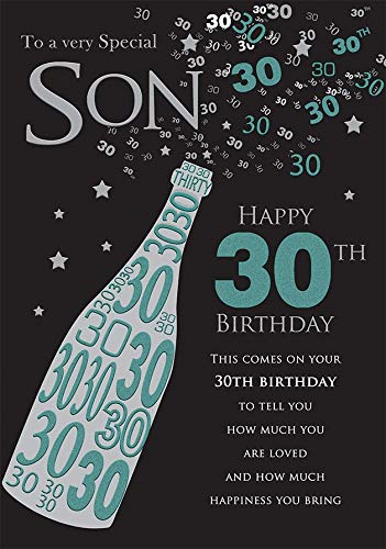 Piccadilly Greetings Group Ltd Glückwunschkarte zum 30. Geburtstag mit Aufschrift To A Very Special Son, 25,4 x 17,8 cm, Grün von Piccadilly Greetings Group Ltd