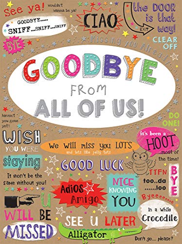 Piccadilly Greetings Grußkarte"Goodbye From All Of Us", 30,5 x 22,9 cm von Piccadilly Greetings Group Ltd