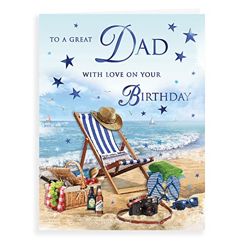Geburtstagskarte "Dad", 20,3 x 15,2 cm von Piccadilly Greetings