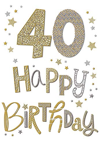 Geburtstagskarte zum 40. Geburtstag, 22,9 x 15,2 cm, Piccadilly Greetings von Piccadilly Greetings