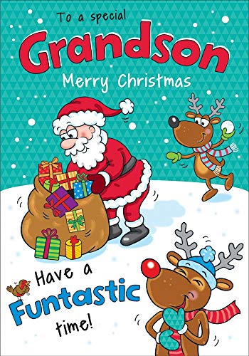 Humor Weihnachtskarte für Enkelsohn – 25,4 x 17,8 cm – Piccadilly Greetings von Piccadilly Greetings