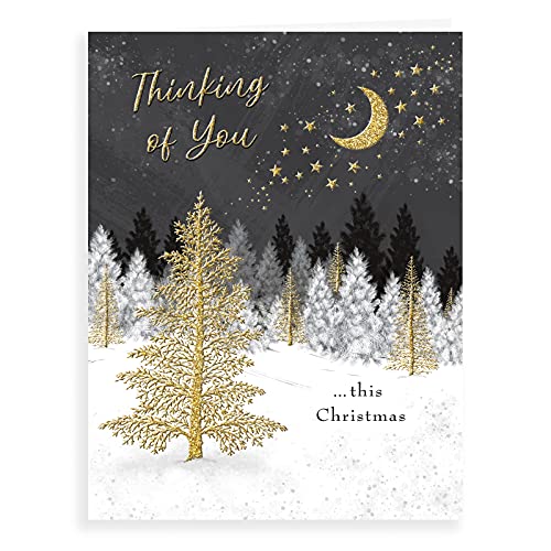 Klassische Weihnachtskarte "Thinking of You", 20,3 x 15,2 cm, Piccadilly Greetings von Piccadilly Greetings