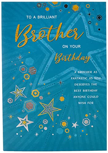 Modern Birthday Card Brother – 22,9 x 15,2 cm – Regal Publishing von Piccadilly Greetings