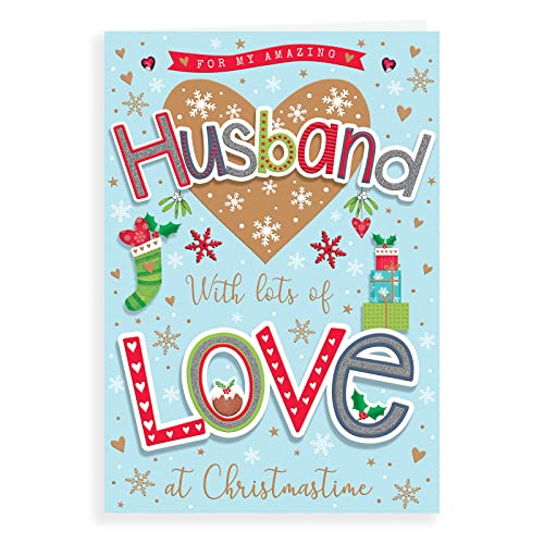 Modern Christmas Card Husband – 22,9 x 15,2 cm – Regal Publishing von Piccadilly Greetings